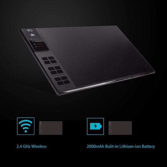 Huion WH1409 V2 Wireless Graphics Drawing Tablet Battery Frees Pen Tilt Support - Picture 11 of 16